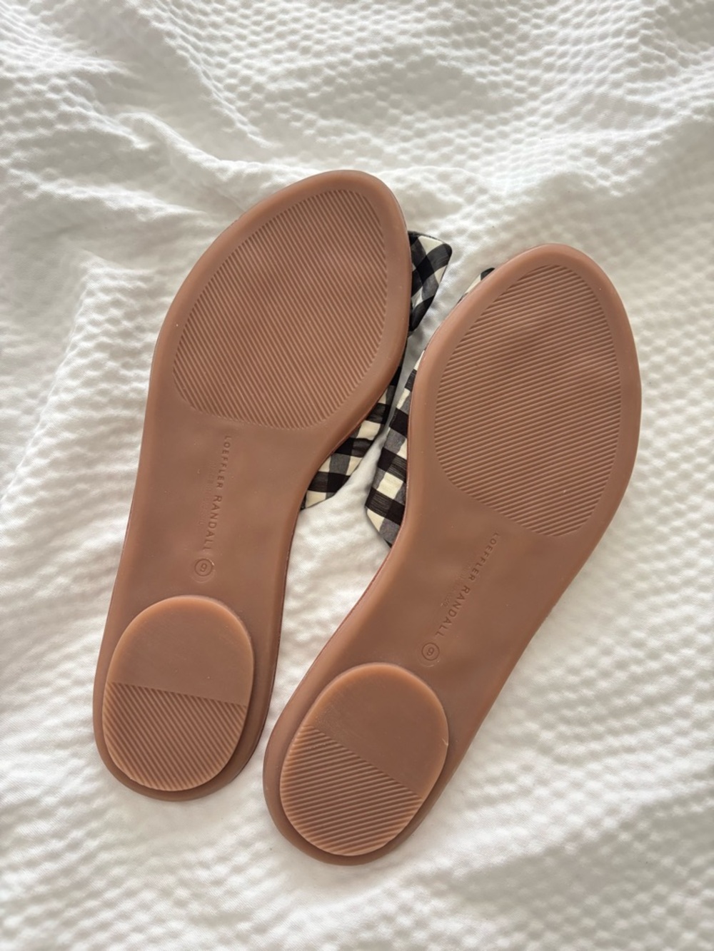 Loeffler Randall Knotted Phoebe Gingham Slide Sandals - Picture 5 of 9